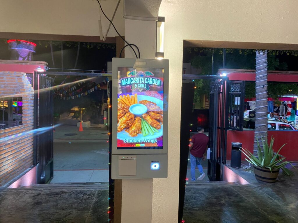 Kiosko digital en restuarant